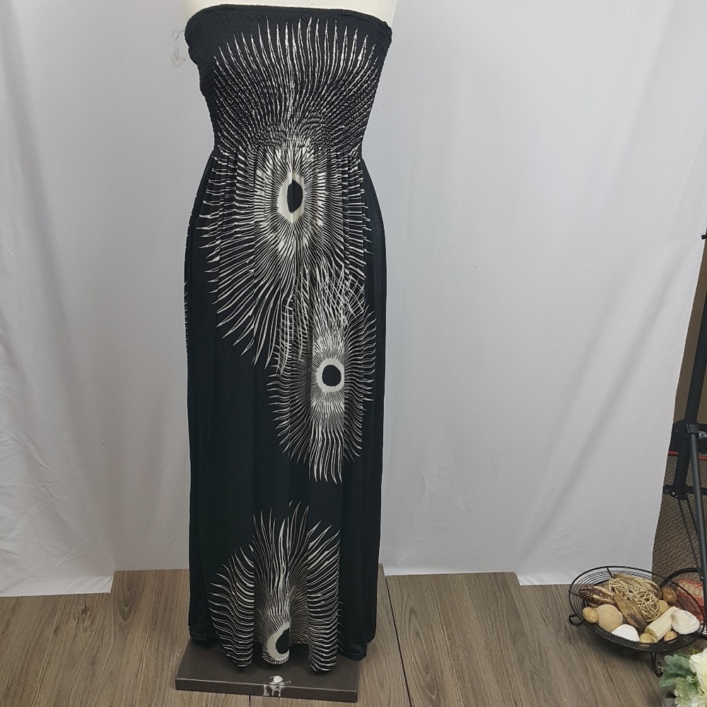 NWT Shoreline Black Explosion OS Maxi dress‎
